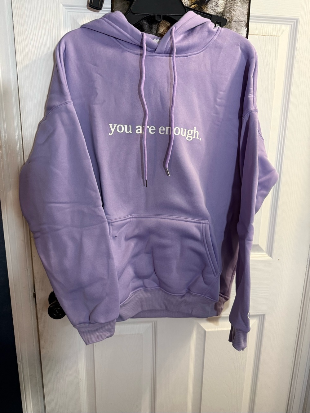 You Are Enough Lavender Hoodie Sweatshirt - Women size M